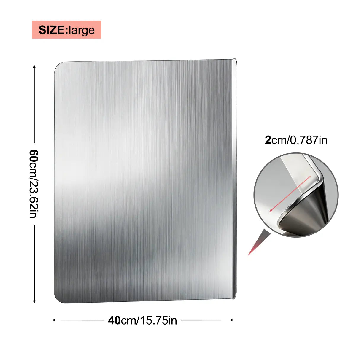 Titanium Metal Cutting Board - Durable Large Kitchen Chopping Block for Meat, Fruit, and Vegetables - Easy to Clean, Available in 40x30cm, 40x50cm, and 40x60cm Sizes