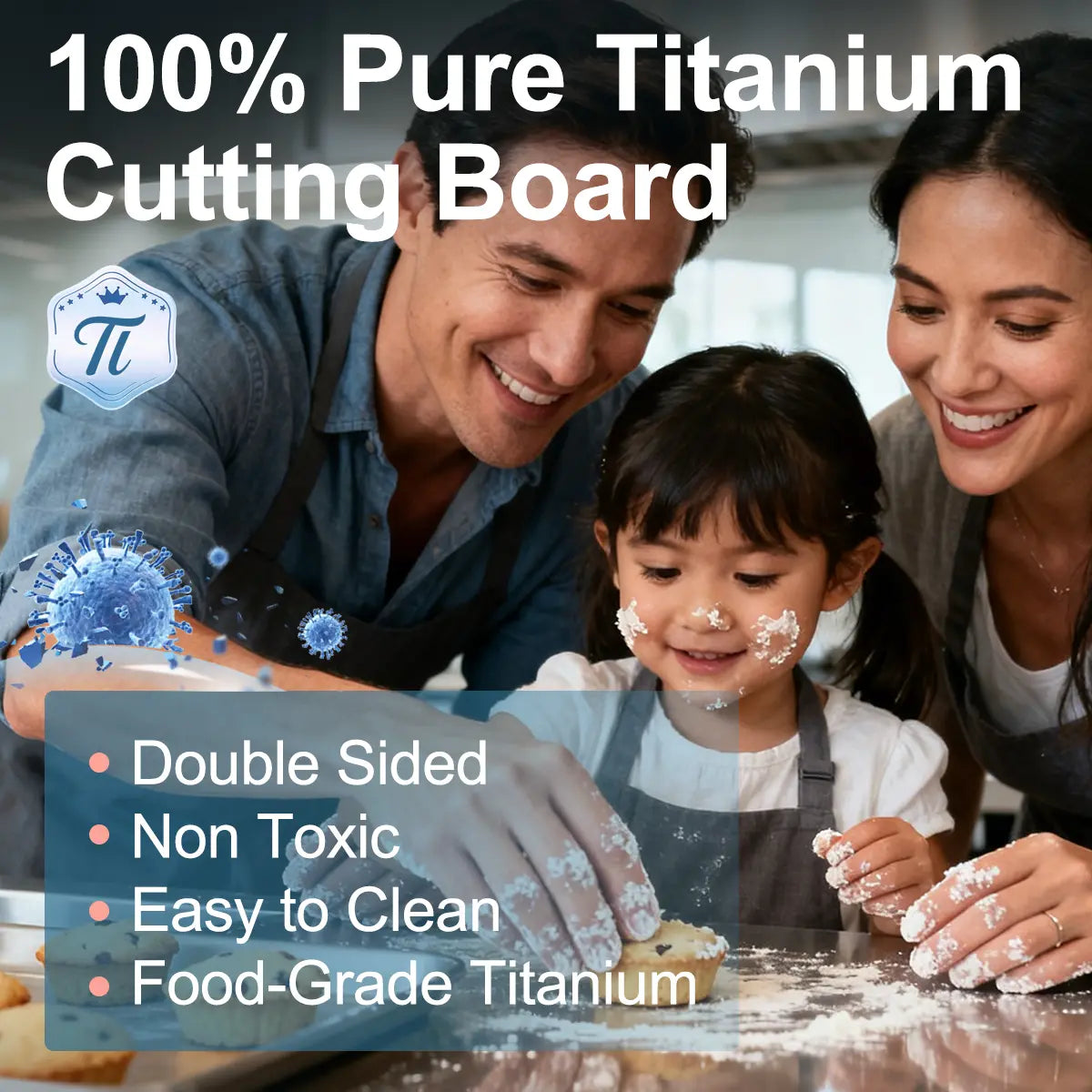 Titanium Metal Cutting Board - Durable Large Kitchen Chopping Block for Meat, Fruit, and Vegetables - Easy to Clean, Available in 40x30cm, 40x50cm, and 40x60cm Sizes