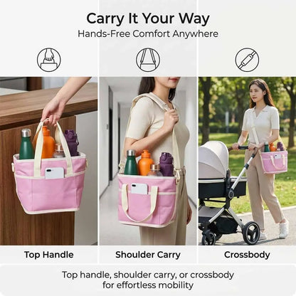 Family Size 4-Compartment Drink Carrier Tote for Multiple Tumblers - Simplify Your Mornings