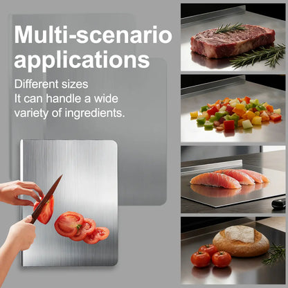 Titanium Metal Cutting Board - Durable Large Kitchen Chopping Block for Meat, Fruit, and Vegetables - Easy to Clean, Available in 40x30cm, 40x50cm, and 40x60cm Sizes
