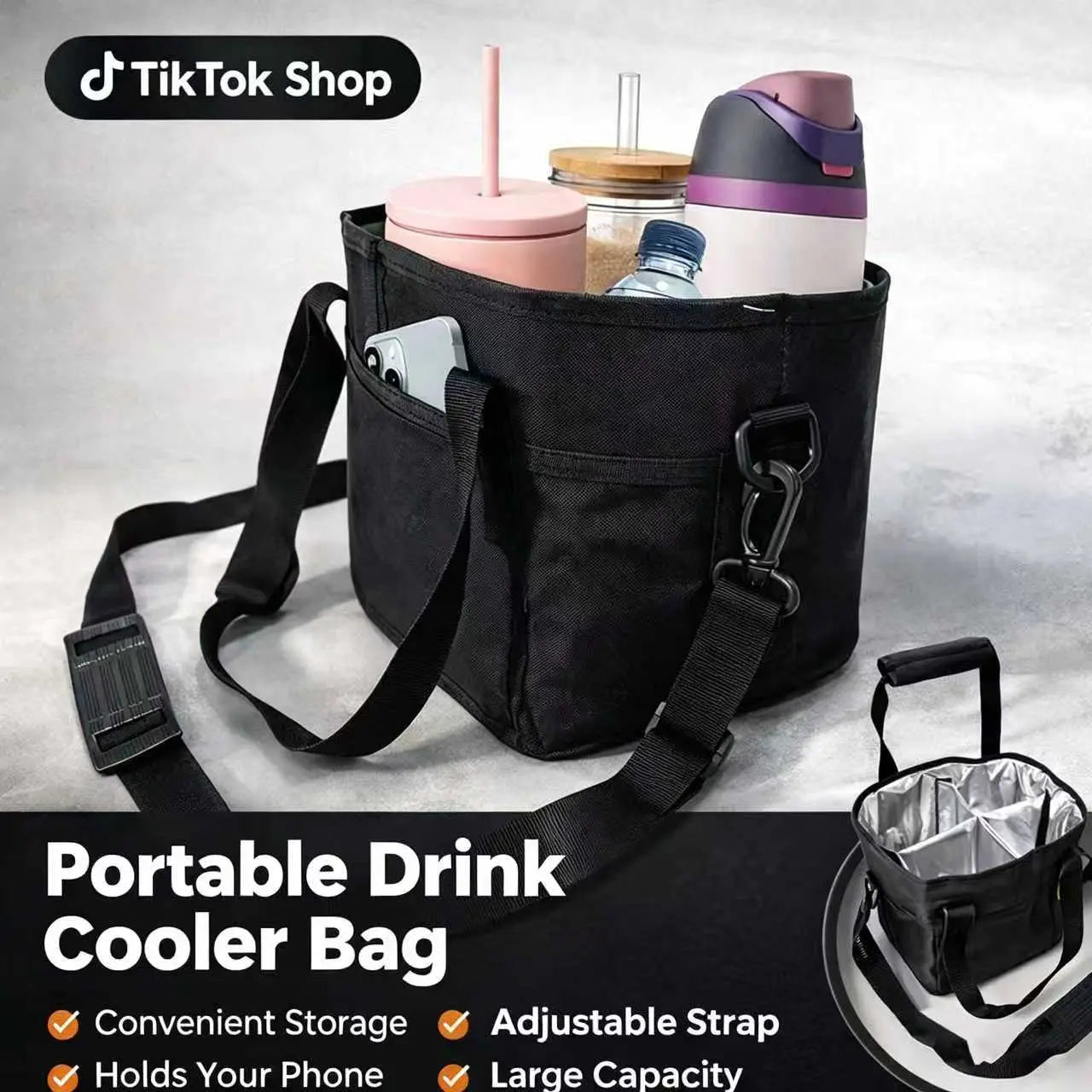 Family Size 4-Compartment Drink Carrier Tote for Multiple Tumblers - Simplify Your Mornings