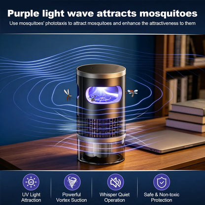 2026 Enhanced Indoor Electric Bug Zapper – UV Light and Suction Insect Trap with Ultra-Quiet Operation, Effective Mosquito, Fly, and Gnat Catcher for Bedrooms, Kitchens, Indoor Plants, and Home Use