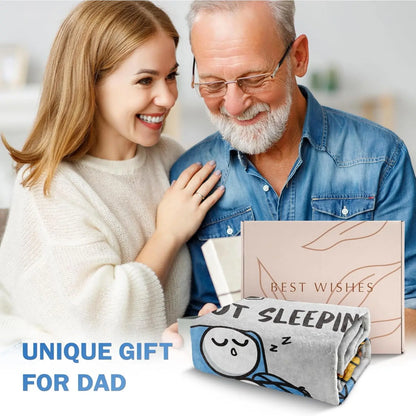 【Dad Is Not Sleeping, He's Resting His Eyes - Premium Flannel Blanket Gift for Dad