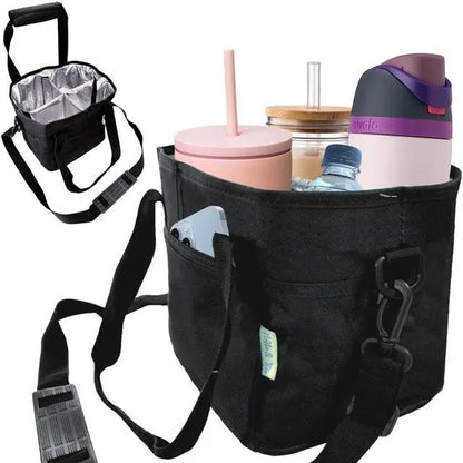 Family Size 4-Compartment Drink Carrier Tote for Multiple Tumblers - Simplify Your Mornings