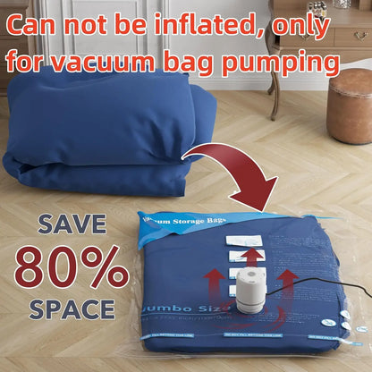 19-Piece Travel Vacuum Storage Bag Set - 7 Vacuum Compression Bags with Electric Pump for Comforters, Blankets, and Clothing - Essential Space Saver for Travel