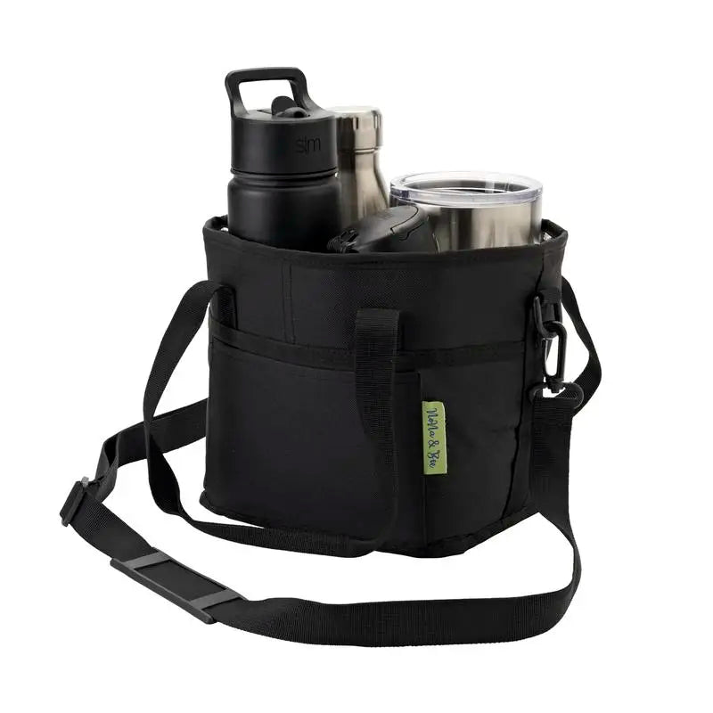 Family Size 4-Compartment Drink Carrier Tote for Multiple Tumblers - Simplify Your Mornings