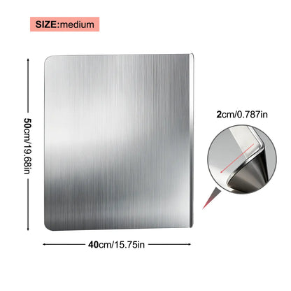 Titanium Metal Cutting Board - Durable Large Kitchen Chopping Block for Meat, Fruit, and Vegetables - Easy to Clean, Available in 40x30cm, 40x50cm, and 40x60cm Sizes