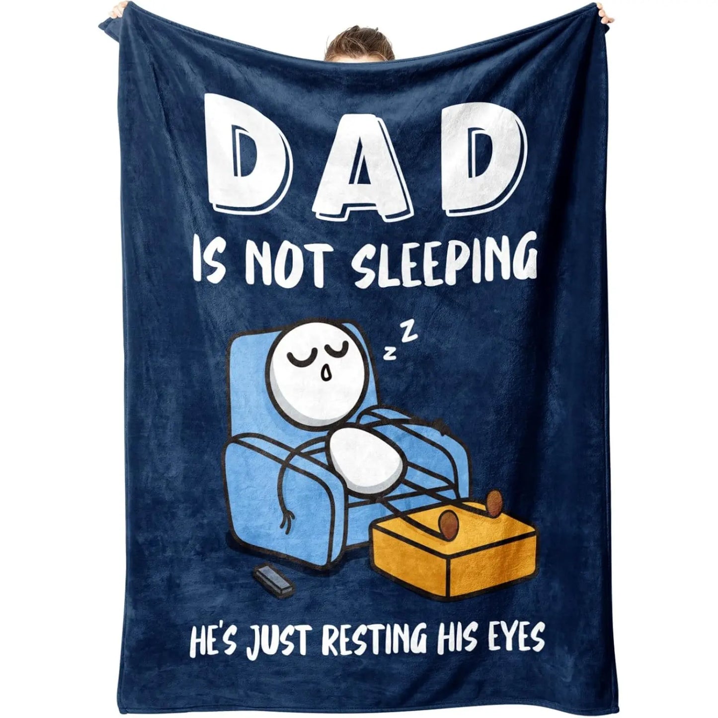 【Dad Is Not Sleeping, He's Resting His Eyes - Premium Flannel Blanket Gift for Dad