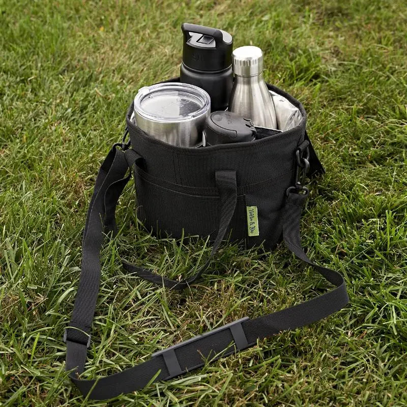 Family Size 4-Compartment Drink Carrier Tote for Multiple Tumblers - Simplify Your Mornings