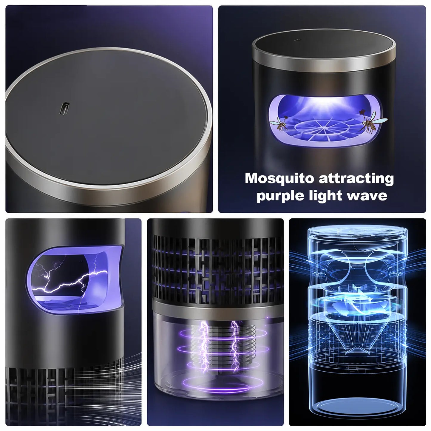 2026 Enhanced Indoor Electric Bug Zapper – UV Light and Suction Insect Trap with Ultra-Quiet Operation, Effective Mosquito, Fly, and Gnat Catcher for Bedrooms, Kitchens, Indoor Plants, and Home Use