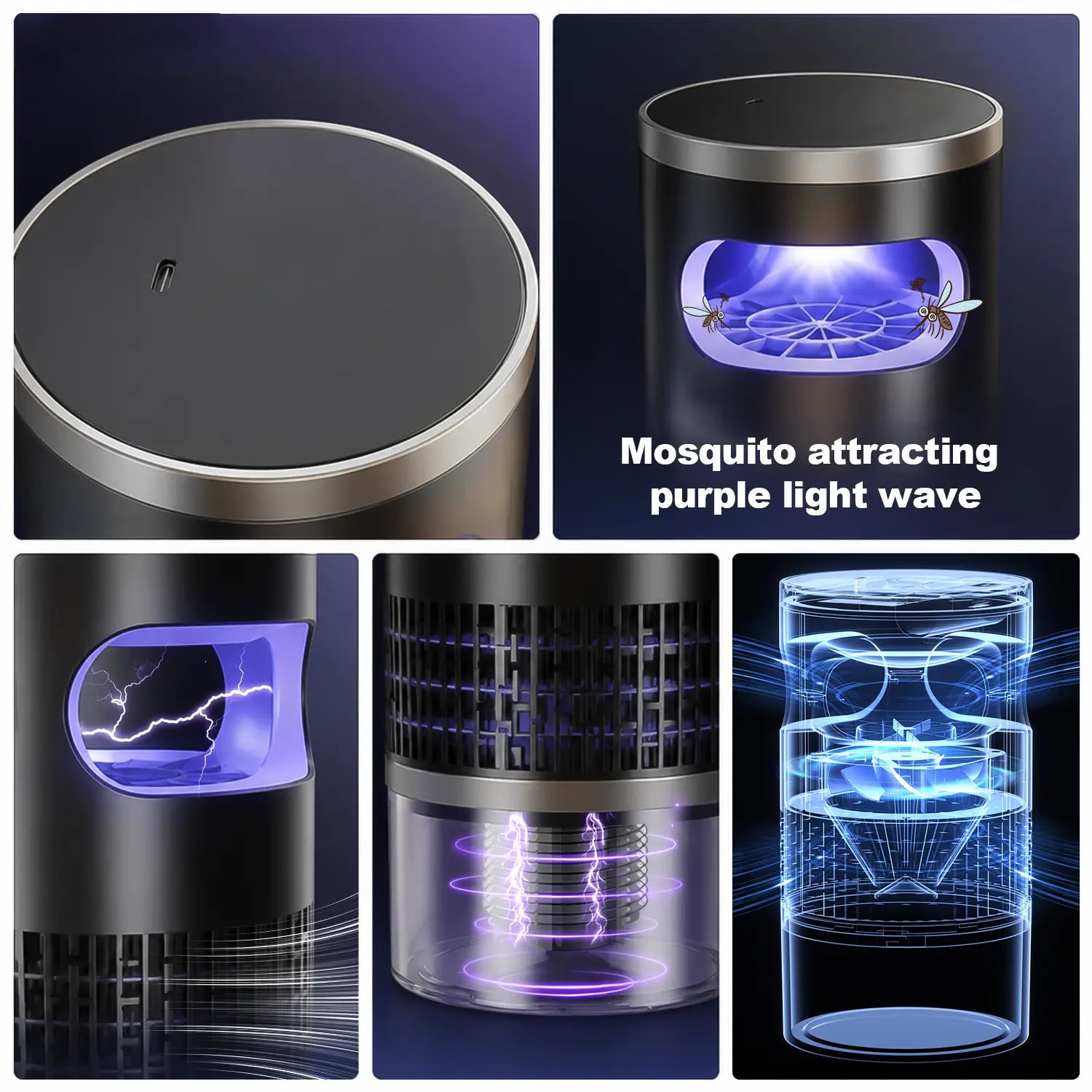 2026 Enhanced Indoor Electric Bug Zapper – UV Light and Suction Insect Trap with Ultra-Quiet Operation, Effective Mosquito, Fly, and Gnat Catcher for Bedrooms, Kitchens, Indoor Plants, and Home Use