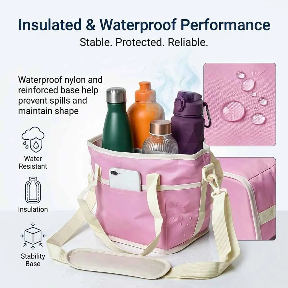Family Size 4-Compartment Drink Carrier Tote for Multiple Tumblers - Simplify Your Mornings